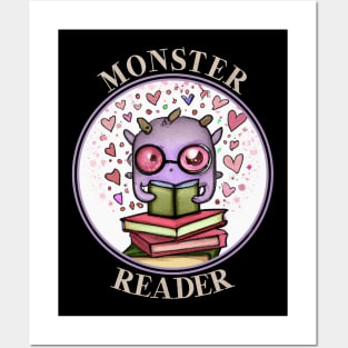 Librarian Monster Reader dark Posters and Art